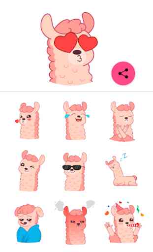 Llama alpaca cute stickers for WhatsApp 3