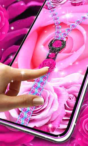 Lock screen zipper pink rose 1