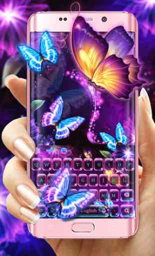 Neon butterfly keyboard 1