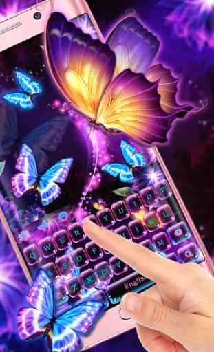 Neon butterfly keyboard 2