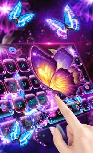Neon butterfly keyboard 3