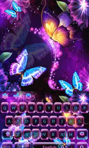 Neon butterfly keyboard 4