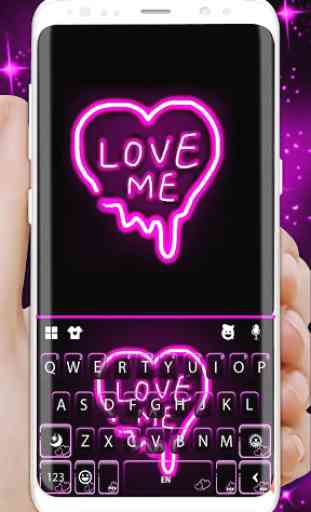 Neon Love Me Tema Tastiera 1