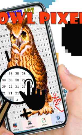 Owl Color By Number -Bird Animal Pixel Art 1
