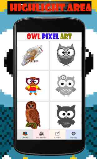 Owl Color By Number -Bird Animal Pixel Art 4