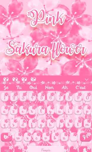 Pink sakura flower keyboard 1