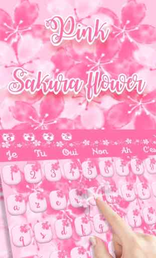 Pink sakura flower keyboard 3