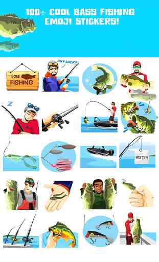Pro Bass Fishing Stickers- Fish Angling Emoji App 2