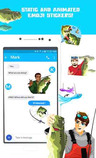 Pro Bass Fishing Stickers- Fish Angling Emoji App 3