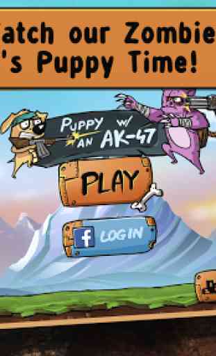 Puppy Shooting an AK-47: Platformer Zombie Game 1