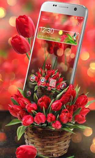 3D Red Tulip Flowers Launcher 1