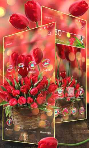 3D Red Tulip Flowers Launcher 2