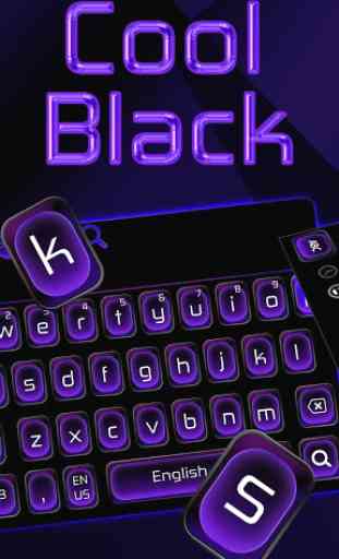 Cool Black Purple Keyboard Theme 2