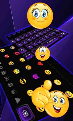 Cool Black Purple Keyboard Theme 3