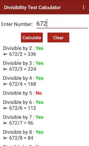 Divisibility Test Calculator 1