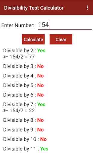 Divisibility Test Calculator 2