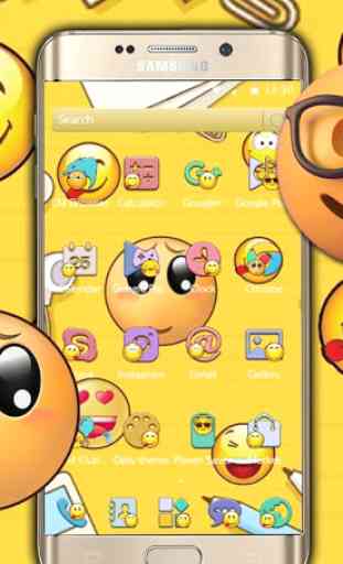 Emoji cute yellow face expression theme 3