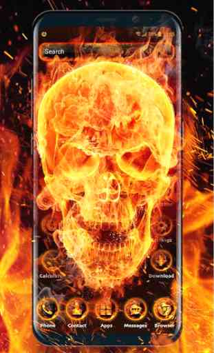 Flaming skull Tema di avvio gratuito 2