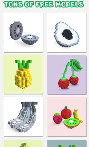 Fruits Voxel: 3D Color by Number, Sandbox Coloring 1