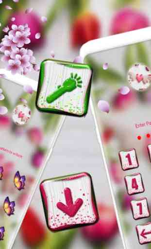 Pink Tulip Flowers Launcher Theme 3
