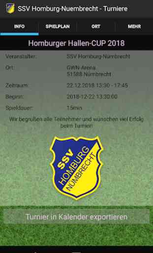 SSV Homburg-Nuembrecht - Turniere 2