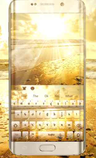 Tropical Sunset Golden Beach Keyboard Theme 2