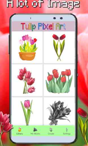 Tulip Flowers Coloring  Color By Number_PixelArt 2