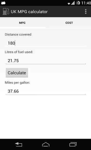 UK MPG Fuel Calculator(AdFree) 2