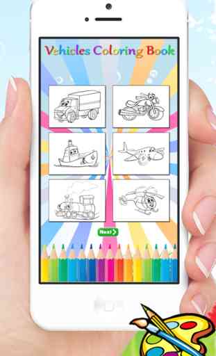 Mezzi di trasporto e auto libro da colorare - Disegno per bambini giochi gratis 3