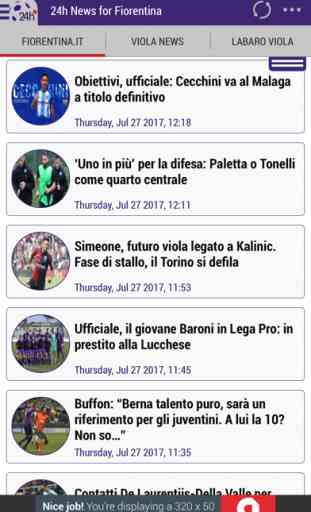 24h News for Fiorentina 1