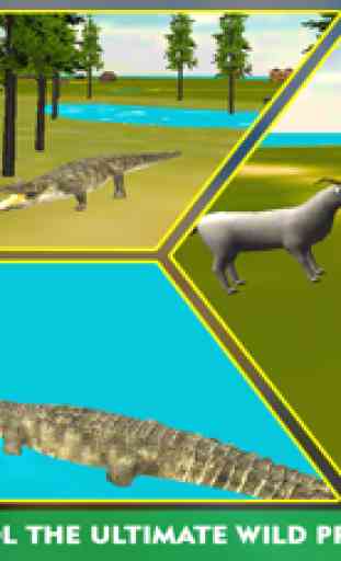 Coccodrillo Attacco Simulator 3D - dirigere il coccodrillo selvaggio e la caccia gli animali della fattoria 2