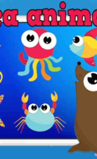 Easy Sea Animals Jigsaw Puzzle Matching Games for Free Kindergarten Games or 3,4,5 to 6 Years Old 2