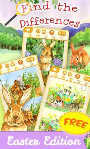 Trova le Differenze: Edizione Gratis Coniglio Pasquale Gioco di Ricerca con Immagini per Bambini 1
