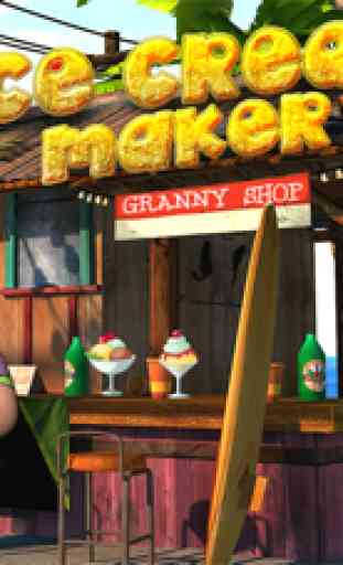 Ice Cream Maker nonna cuoca - Assicurarsi di banane cialde surgelate e cono di ghiaccio in esta gioco cucina di cucina 1
