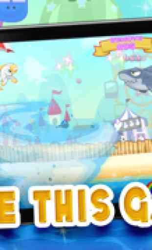 Piccola Magia Unicorn Dash: My Pretty Pony principessa vs Shark Tornado Attack gioco - Multiplayer GRATIS 1