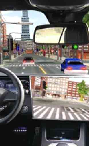 limousine di lusso in taxi città guida di veicoli in 3D 1