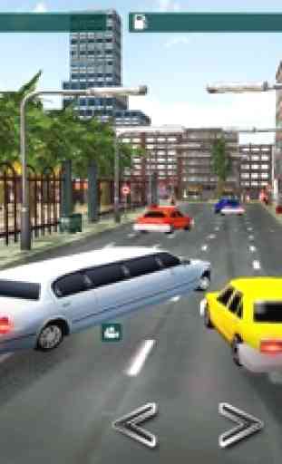 limousine di lusso in taxi città guida di veicoli in 3D 3