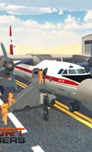 La polizia Airplane Jail Trasporti - 3D di volo Pilota e Transporter Bus gioco di simulazione 4