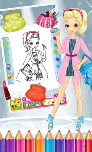 Pretty Girl Fashion Color Book disegno per dipingere colorazione gioco per i bambini 2