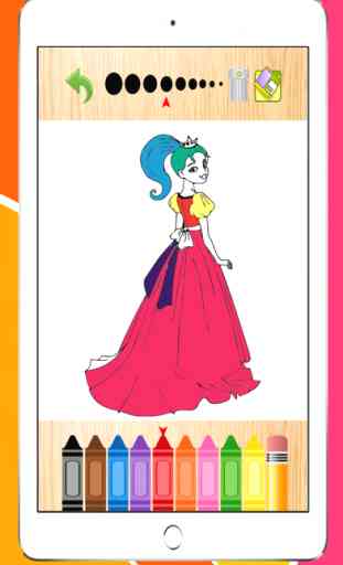 principessa da colorare pagine del libro gioco per età prescolare 2