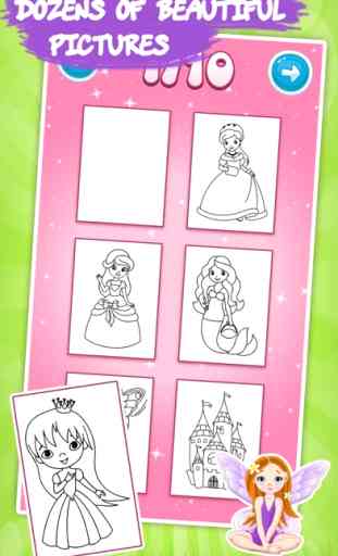 Principessa disegni da colorare per i bambini 3