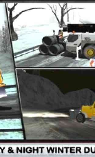 Neve simulatore camionista 3D - Guidare la grande gru e chiarire il ghiaccio dalla strada ghiacciata 2