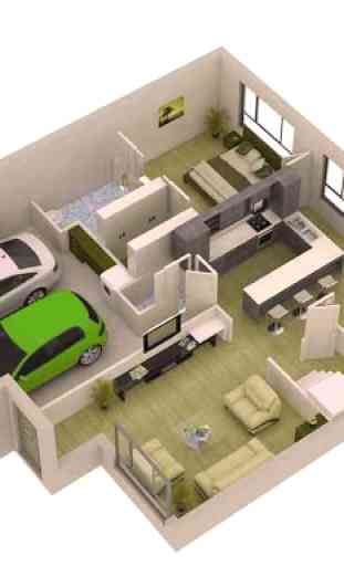 3D Piccola casa Plan Ideas 1