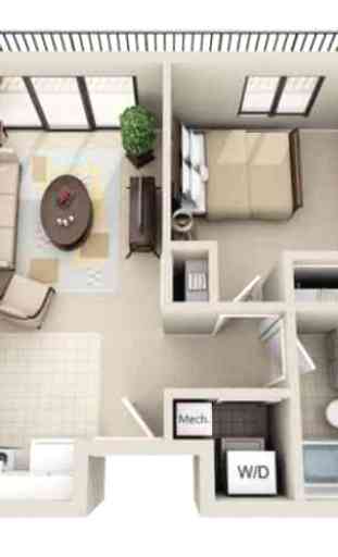 3D Piccola casa Plan Ideas 3