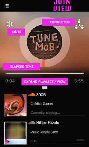 TuneMob Play Music in Sync on Multiple Devices via Bluetooth and WiFi Tune Mob Simple Sharing 2