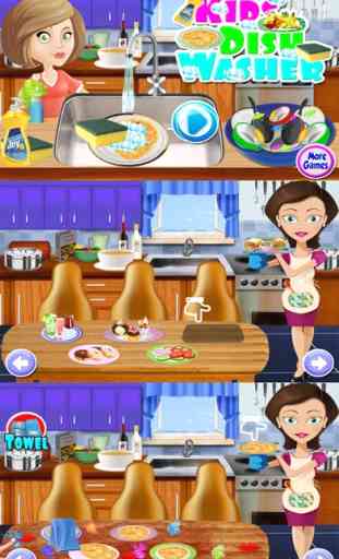 Bambini piatto lavaggio & pulizia - Play gioco di cucina gratis 2