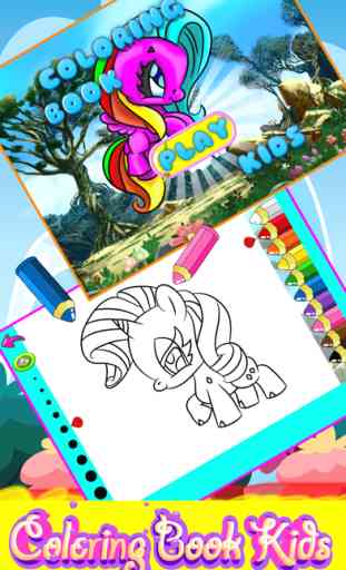 Little Unicorn and Pony Coloring Books Kids Games 1