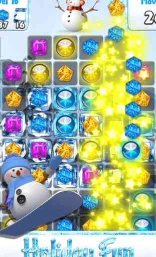 Snowman Games and Christmas Puzzles - Match snow and frozen jewel for this holiday countdown 2