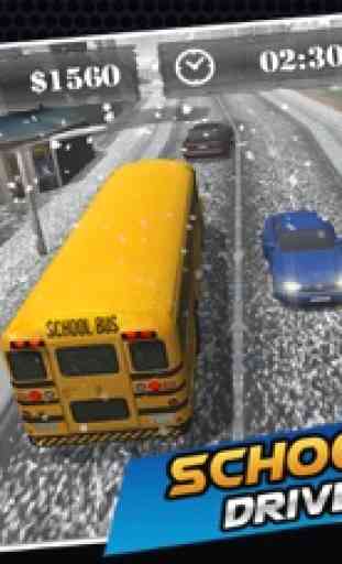 Simulatore di autobus di scuola invernale - parche 2