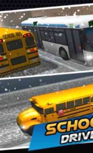Simulatore di autobus di scuola invernale - parche 3